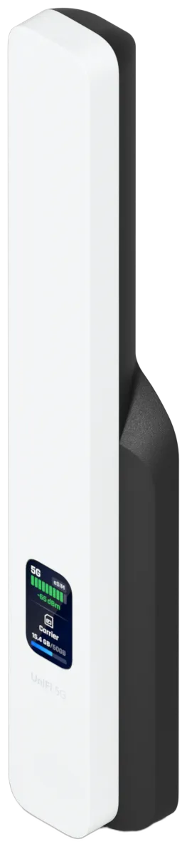 Ubiquiti UniFi 5G Backup • 5G RedCap/4G LTE • 1x Nano-SIM or eSIM • 1x GbE • PoE in • U5G