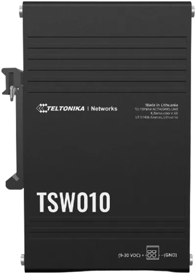 Teltonika TSW010 5-портовый промышленный неуправляемый коммутатор 10/100 Teltonika TSW010 5-портовый промышленный неуправляемый коммутатор 10/100