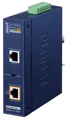 PLANET Industrial Single-Port 10/100/1000Mbps Ultra PoE 95W