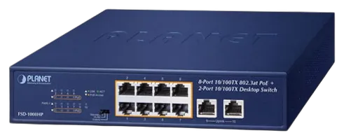 PLANET 4-Port 10/100TX 802.3at PoE + 2-Port 10/100TX   (60W)