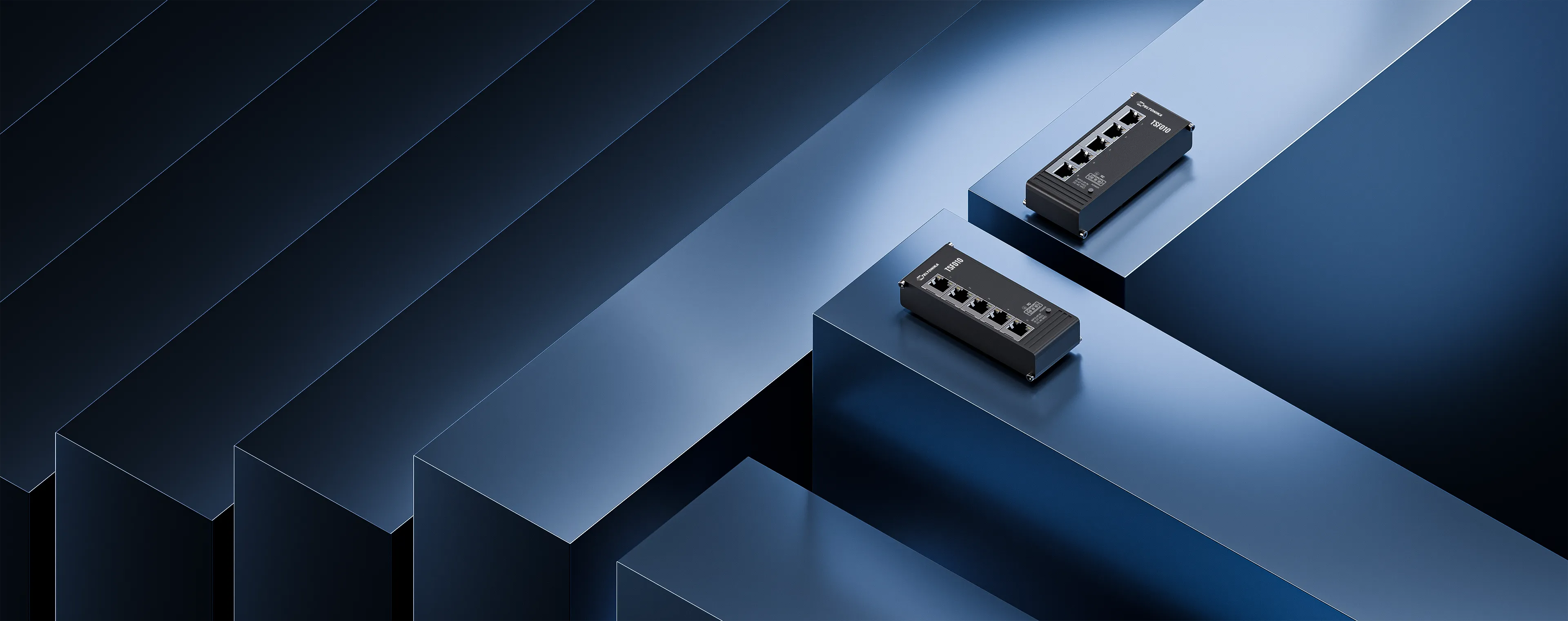 Teltonika TSF010 5-Port 10/100 Industrial Unmanaged Switch mit DIN-Schienenmontage