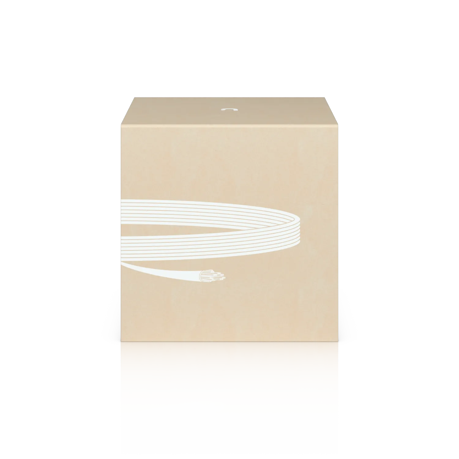 Ubiquiti UISP Cable Pro box with coiled cable graphic on brown packaging displayed against a black background. Ubiquiti UISP Cable Pro box with coiled cable graphic on brown packaging displayed against a black background.