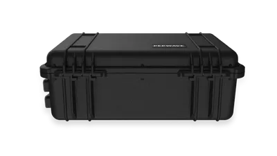 Valigetta rigida Mobility 22G in plastica nera resistente con rinforzi e chiusure per trasporto sicuro dispositivi Pepwave.