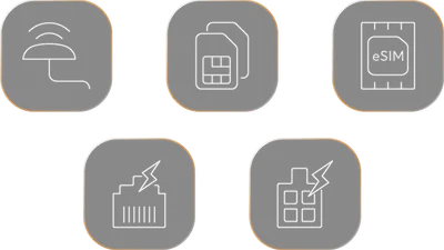 5G адаптер ADP-5GZ-T-PRM с иконками антенны, SIM/eSIM, батареи и модуля питания для беспроводных устройств. 5G адаптер ADP-5GZ-T-PRM с иконками антенны, SIM/eSIM, батареи и модуля питания для беспроводных устройств.