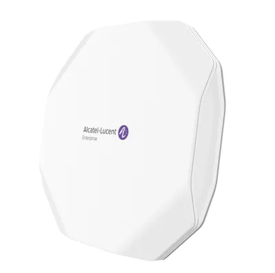 Punto de acceso inalámbrico OMNIACCESS STELLAR AP1331-RW octagonal blanco con logo Alcatel-Lucent Enterprise en vista Punto de acceso inalámbrico OMNIACCESS STELLAR AP1331-RW octagonal blanco con logo Alcatel-Lucent Enterprise en vista