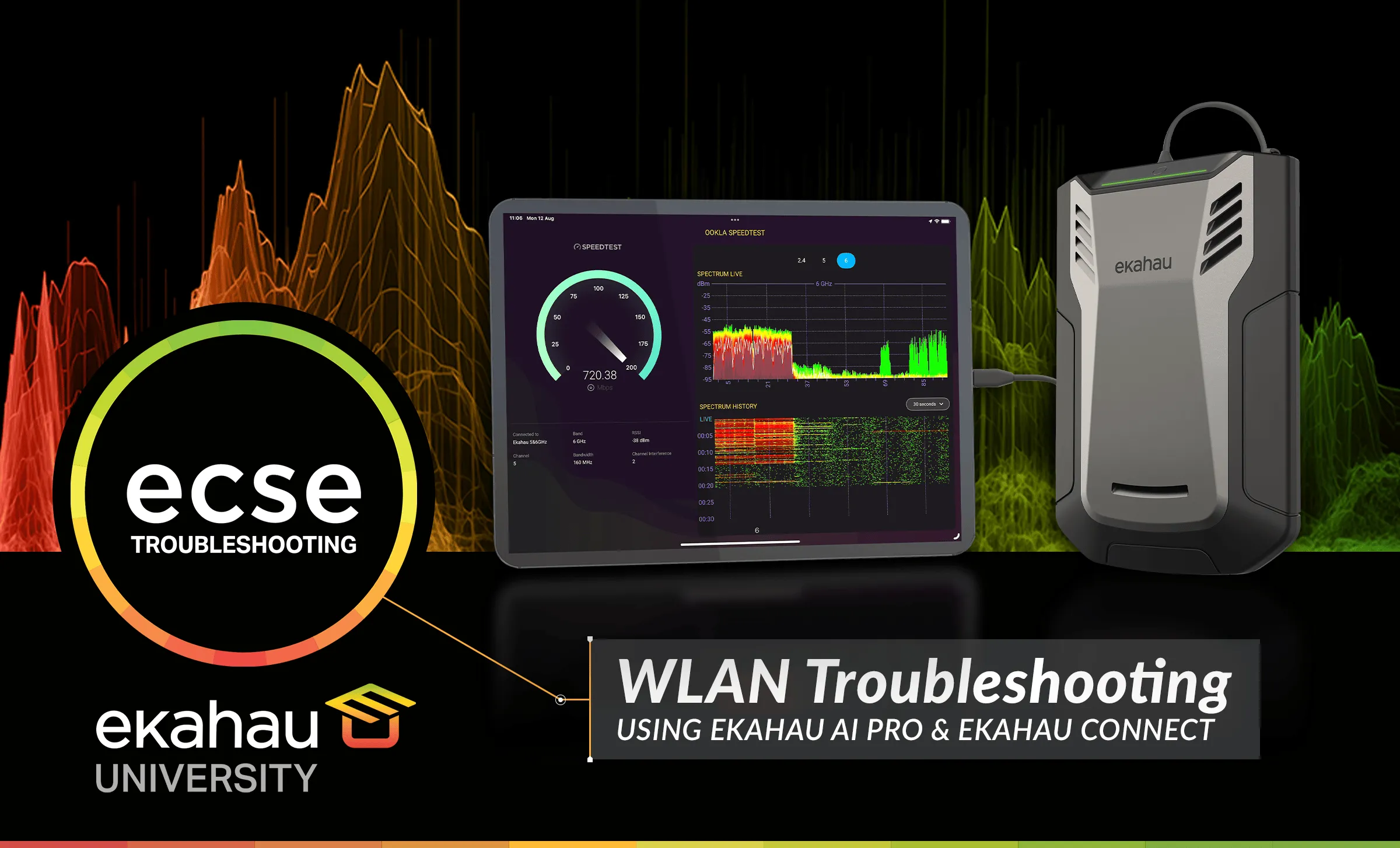 Ekahau ECSE Troubleshooting Class Online - CLASS / Four-day, instructor-led Ekahau course teaching WLAN protocol and how to use Ekahau tools to troubleshoot WLANs. Includes instructor and ability to have up to 12 students. Delivered online. Ekahau ECSE Troubleshooting Class Online - CLASS / Four-day, instructor-led Ekahau course teaching WLAN protocol and how to use Ekahau tools to troubleshoot WLANs. Includes instructor and ability to have up to 12 students. Delivered online.