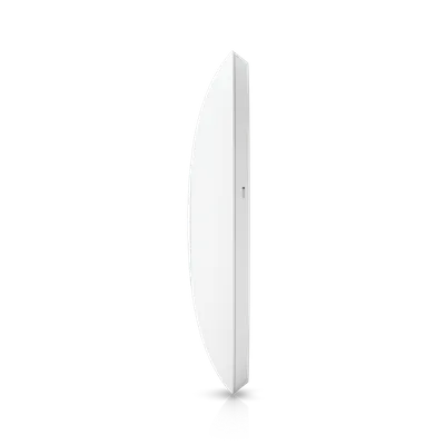 Ubiquiti UAP-AC-HD 5er-Pack WLAN-Access-Point in weißer Scheibenform mit Reset-Taste seitlich auf schwarzem Hintergrund.