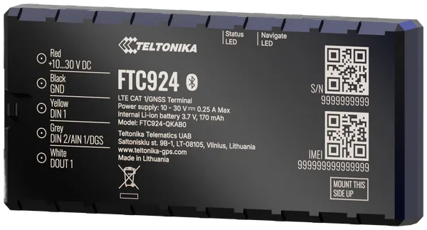 TELTONIKA TELEMATICS FTC924 4G/LTE-CAT 1 GNSS Enhanced-accuracy High-voltage Vehicle Tracker