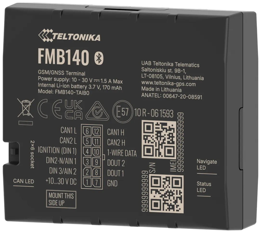 Teltonika · Tracker GPS · FMB140 · Fahrzeug · GNSS/GSM/BLE 4.0 Teltonika · Tracker GPS · FMB140 · Fahrzeug · GNSS/GSM/BLE 4.0