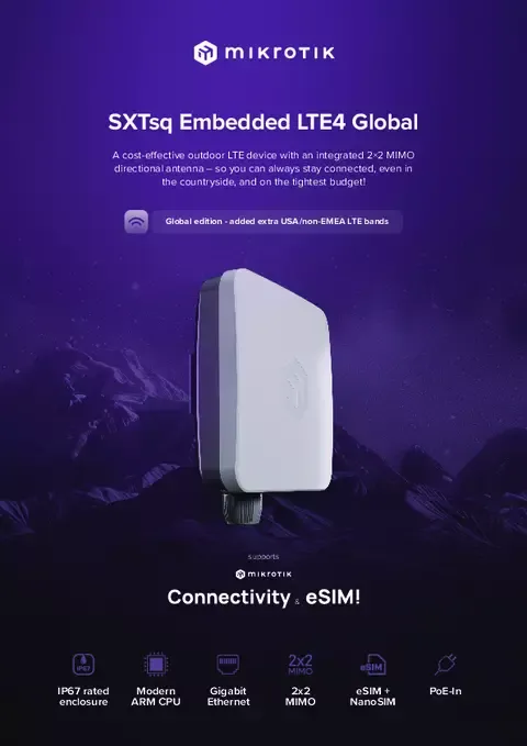 SXTSQ LTE4 Embedded LTE4 Global, eSIM, PoE, ARM CPU