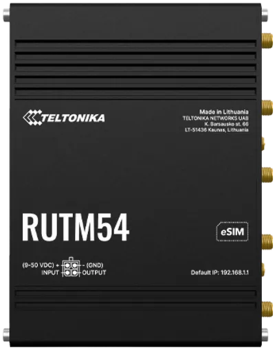 Teltonika RUTM54 Dual-SIM 5G/4G/LTE-Router mit Telit-Modem (US-Netzteil) Teltonika RUTM54 Dual-SIM 5G/4G/LTE-Router mit Telit-Modem (US-Netzteil)