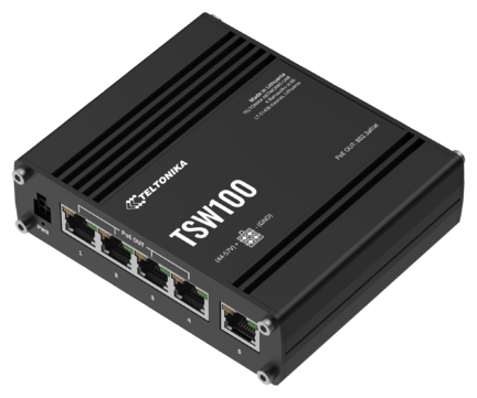 Teltonika · Switch · TSW100 · 5 Port Gigabit Industrial unmanaged POE Switch