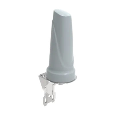 Graue Poynting A-OMNI-0706-V1-01 Wi-Fi-Antenne mit konischer Form und N-TYPE-Anschluss auf silberner Halterung für Graue Poynting A-OMNI-0706-V1-01 Wi-Fi-Antenne mit konischer Form und N-TYPE-Anschluss auf silberner Halterung für