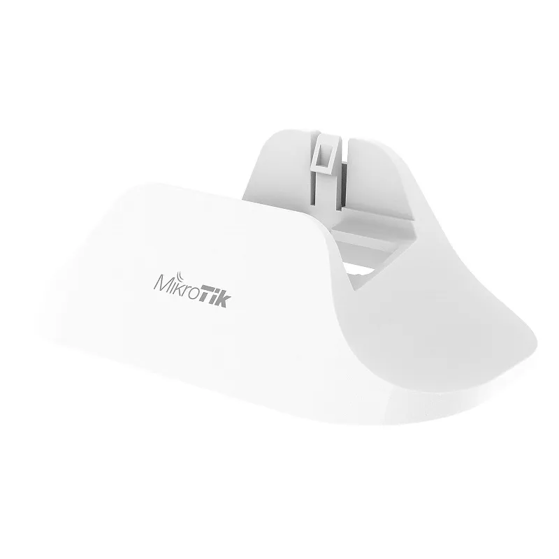 MikroTik wAP LoRa9G Kit LoRa-WAN Gateway 915 MHz mit weißem Gehäuse, MikroTik-Logo und rückseitiger Montagehalterung.
