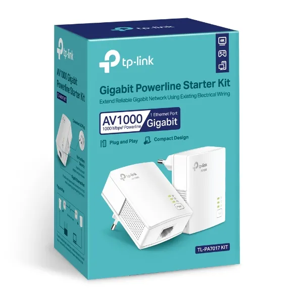 TP-Link TL-PA7017 KIT AV1000 Gigabit Powerline Starter Kit TP-Link TL-PA7017 KIT AV1000 Gigabit Powerline Starter Kit
