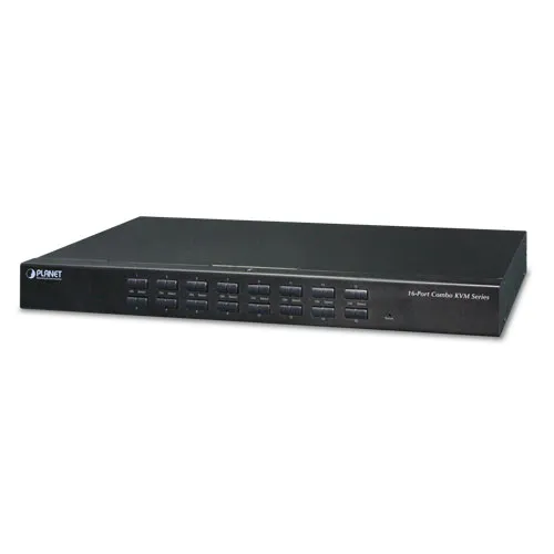 Planet KVM-210-16 16-Port Combo KVM Switch: Up to 256 computers, On Screen Display (OSD), Quick View Setting (QVS), Hotkey, Stackable, 1U rack-mount, Multiplatf Planet KVM-210-16 16-Port Combo KVM Switch: Up to 256 computers, On Screen Display (OSD), Quick View Setting (QVS), Hotkey, Stackable, 1U rack-mount, Multiplatf