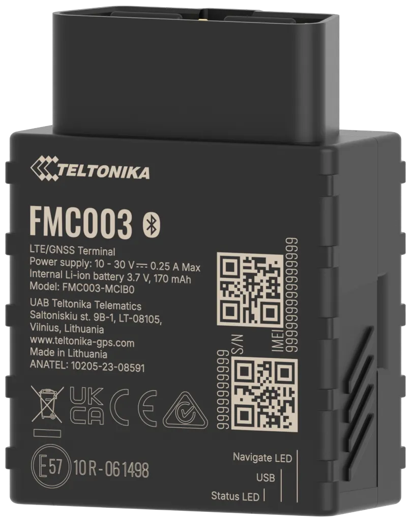 Teltonika FMC003 OBD-II GPS-Tracker mit LTE CAT 1 und BLE 4.0 Teltonika FMC003 OBD-II GPS-Tracker mit LTE CAT 1 und BLE 4.0