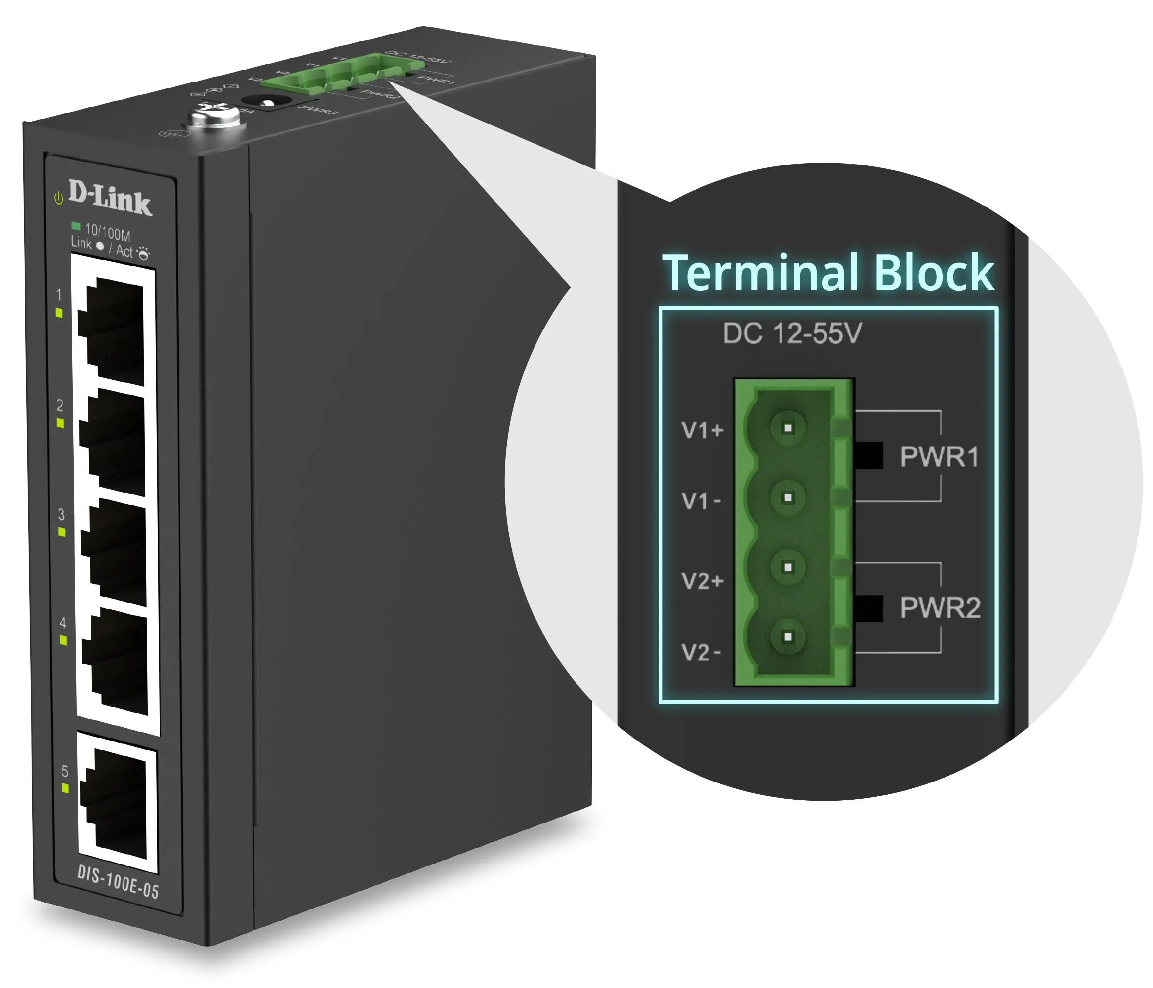D-Link DIS-100E-05 Commutateur Industriel Fast Ethernet