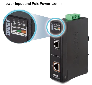PLANET Industrial Single-Port 10/100/1000Mbps Ultra PoE 95W
