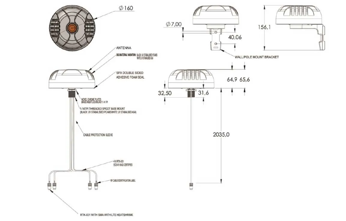 Poynting · Antennen · 5G/LTE · KFZ/Marine · A-MIMO-0004-V1-19-B · Wi-Fi · schwarz · SMA (M) · 3,5~6dBi · GPS/Glonass · 2M SMA-M Kabel · IP69K Poynting · Antennen · 5G/LTE · KFZ/Marine · A-MIMO-0004-V1-19-B · Wi-Fi · schwarz · SMA (M) · 3,5~6dBi · GPS/Glonass · 2M SMA-M Kabel · IP69K