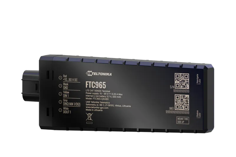 TELTONIKA TELEMATICS FTC965 4G/LTE-CAT 1 GNSS Enhanced-accuracy IP69K High-voltage Vehicle Tracker