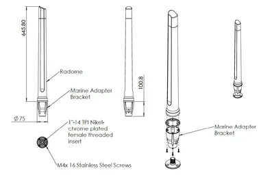 Poynting · Antennen · 5G/LTE · Marine · A-OMNI-0493-V1-01 · weiß · N-Type (F) · NEW