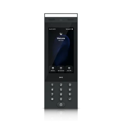 Ubiquiti Access G3 Interkom mit Willkommensbildschirm, NFC-Leser und Nummernfeld für Türzugang. Ubiquiti Access G3 Interkom mit Willkommensbildschirm, NFC-Leser und Nummernfeld für Türzugang.