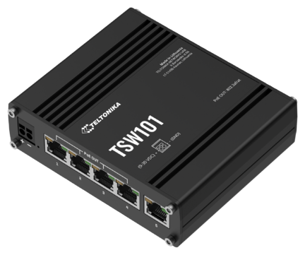 Teltonika · Switch · TSW101 · 5 Port Gigabit Industrial unmanaged POE Switch