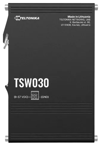 Teltonika TSW030 8-Port 10/100 Industrial Unmanaged Switch mit DIN-Schienenmontage