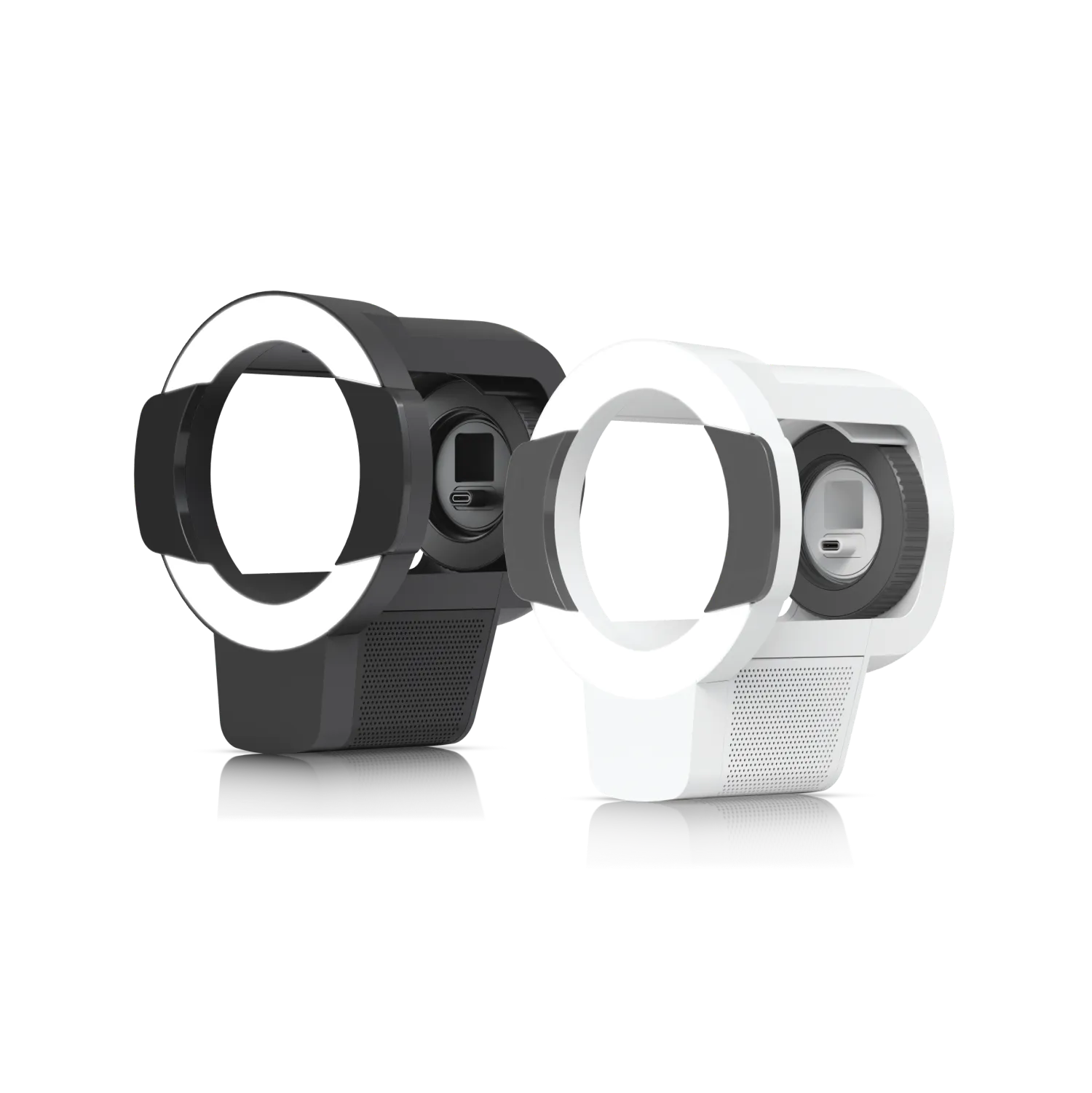 Telecamere UniFi AI Long-Range IR LED con radar, due modelli nero e bianco in angolazione laterale con anello LED e base Telecamere UniFi AI Long-Range IR LED con radar, due modelli nero e bianco in angolazione laterale con anello LED e base
