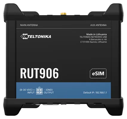 Teltonika · Router · RUT906 · LTE Modem Router/WLAN · eSIM Teltonika · Router · RUT906 · LTE Modem Router/WLAN · eSIM