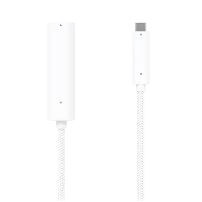 Ubiquiti UACC-OFC-S1-SASA-10M-O armored outdoor APC cable with two preterminated white connectors shown vertically against Ubiquiti UACC-OFC-S1-SASA-10M-O armored outdoor APC cable with two preterminated white connectors shown vertically against