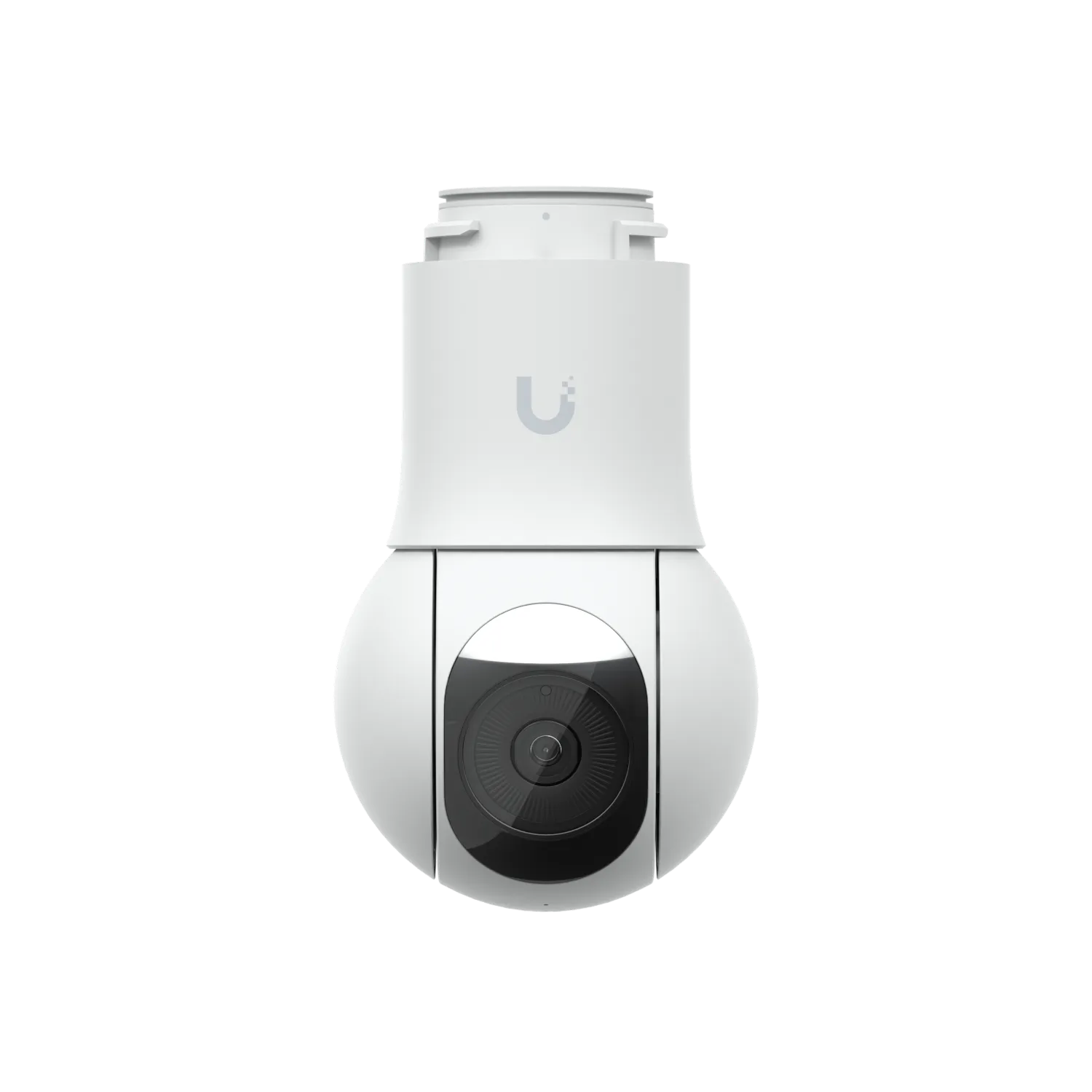 Ubiquiti UVC-G5-PTZ white PTZ security camera with spherical lens head and cylindrical base featuring Ubiquiti logo for Ubiquiti UVC-G5-PTZ white PTZ security camera with spherical lens head and cylindrical base featuring Ubiquiti logo for