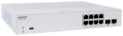 RUCKUS Networks switch full managed layer2+ pro av 10 port • 8x 1 gbe • poe budget 124 w • 8x poe at • 2x sfp • desktop • icx8100-c08pf-v