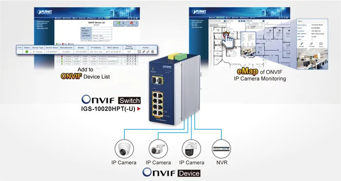 PLANET Industrial 8-Port 10/100/1000T 802.3af PoE + 2 PLANET Industrial 8-Port 10/100/1000T 802.3af PoE + 2