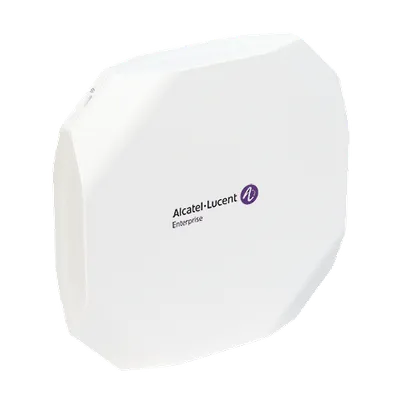 Punto de acceso inalámbrico OMNIACCESS STELLAR AP1331-RW de Alcatel-Lucent Enterprise en diseño octogonal blanco con logo Punto de acceso inalámbrico OMNIACCESS STELLAR AP1331-RW de Alcatel-Lucent Enterprise en diseño octogonal blanco con logo