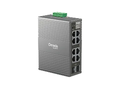 Commutateur TP-Link MS108GP 8 ports Gigabit PoE+ avec 7 ports alimentés, boîtier gris métallique vu de trois quarts Commutateur TP-Link MS108GP 8 ports Gigabit PoE+ avec 7 ports alimentés, boîtier gris métallique vu de trois quarts