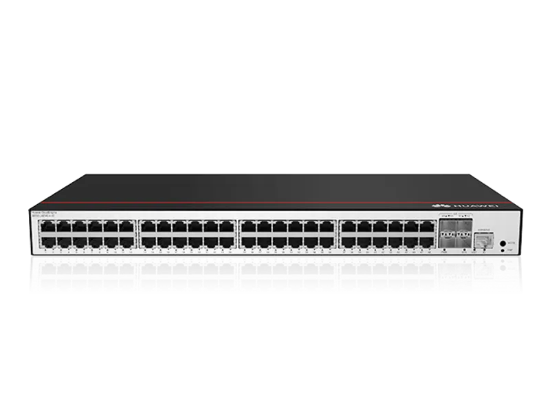 Huawei Switch S5735-L8T4S-A-V2 with L-MLIC-S57L license, two stacked network switches featuring 8 GE and 4 SFP ports in a
