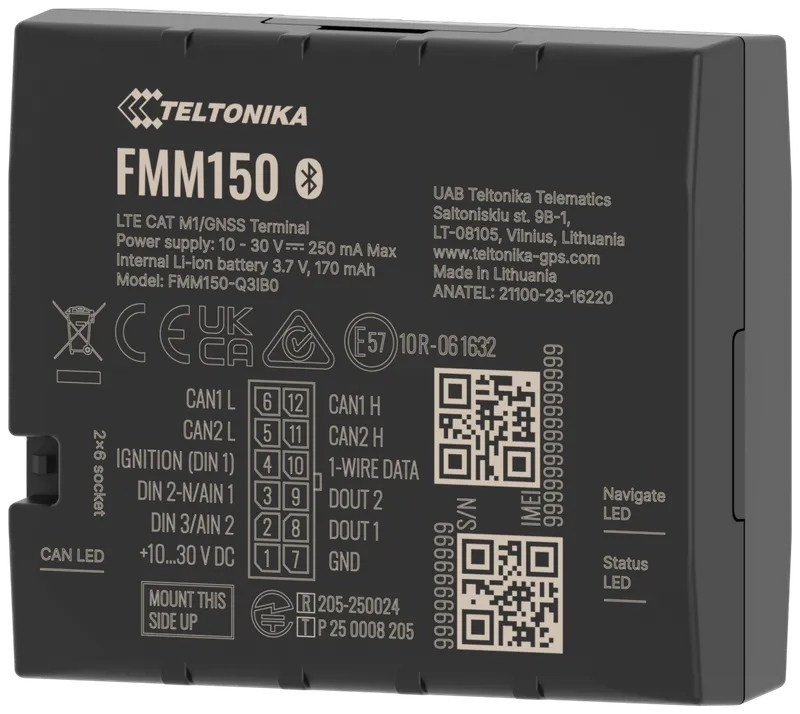 TELTONIKA TELEMATICS FMM150 CAT M1 4G LTE GPS Advanced tracker with integrated CAN data processor BG95-M3