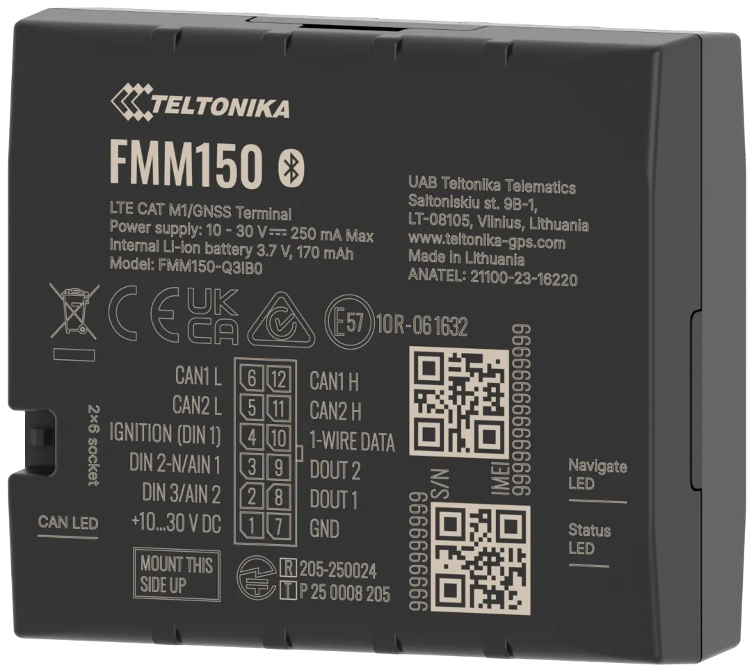 TELTONIKA TELEMATICS FMM150 CAT M1 4G LTE GPS Advanced tracker with integrated CAN data processor BG95-M3 TELTONIKA TELEMATICS FMM150 CAT M1 4G LTE GPS Advanced tracker with integrated CAN data processor BG95-M3