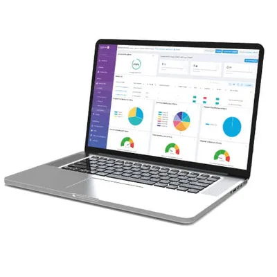 ALCATEL-LUCENT OmniAccess Stellar AP1231 WLAN-Access Point mit Laptop und Netzwerkmanagement-Software zur