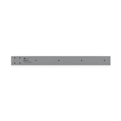 UniFi Enterprise Campus 48S Port Switch mit Layer 3, 10/25/100 GbE in weißer Gehäuseansicht mit Montagelöchern und UniFi Enterprise Campus 48S Port Switch mit Layer 3, 10/25/100 GbE in weißer Gehäuseansicht mit Montagelöchern und