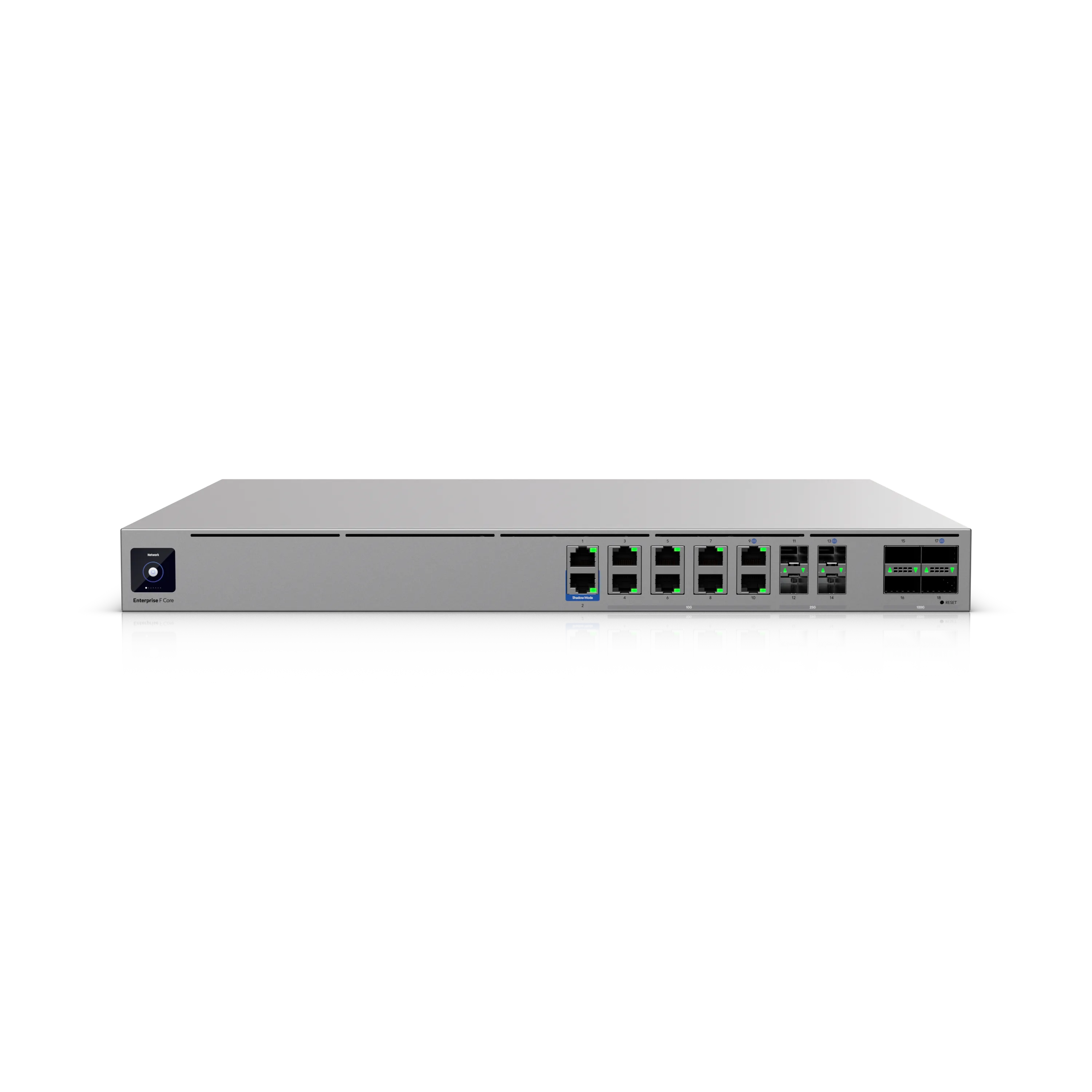 Ubiquiti Enterprise Firewall Core • 4x QSFP28 • 4x SFP28 • 8x 10 GbE • 2x GbE • UniFi • EF-Core Ubiquiti Enterprise Firewall Core • 4x QSFP28 • 4x SFP28 • 8x 10 GbE • 2x GbE • UniFi • EF-Core