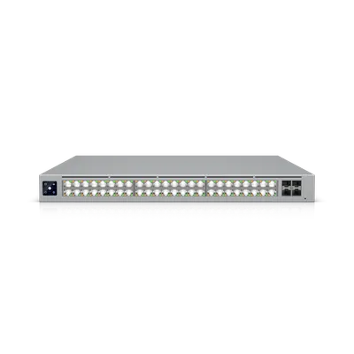 Ubiquiti UniFi ECS-48S-PoE Layer3-Switch mit 52 Ports, 32x 10GbE, 16x 2,5GbE und 950W PoE-Budget, zwei gestapelte Ubiquiti UniFi ECS-48S-PoE Layer3-Switch mit 52 Ports, 32x 10GbE, 16x 2,5GbE und 950W PoE-Budget, zwei gestapelte