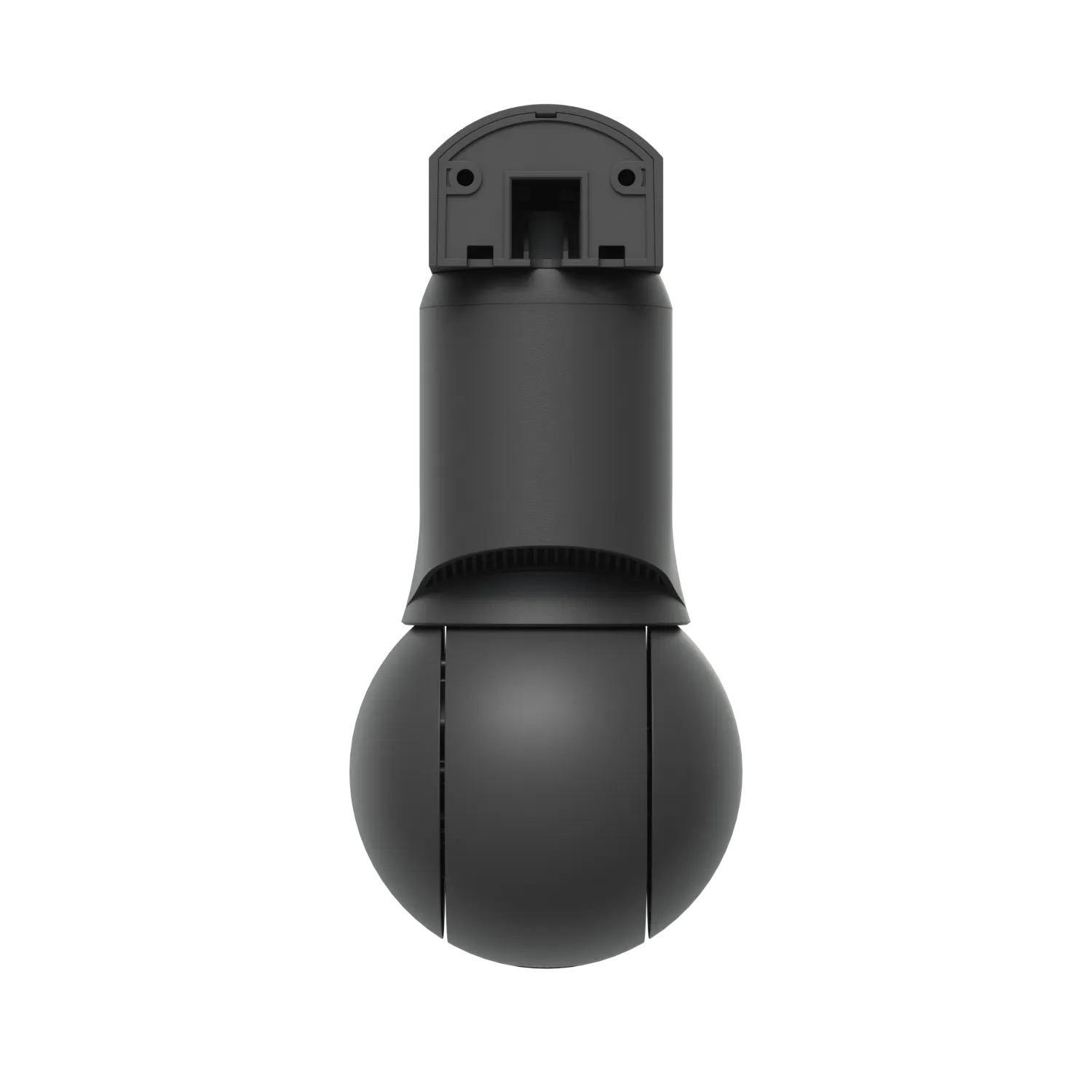 Ubiquiti UVC-G6-PTZ weiße PTZ-Kamera Rückansicht mit Montagehalterung und kugelförmigem Gehäuse für Videoüberwachung. Ubiquiti UVC-G6-PTZ weiße PTZ-Kamera Rückansicht mit Montagehalterung und kugelförmigem Gehäuse für Videoüberwachung.