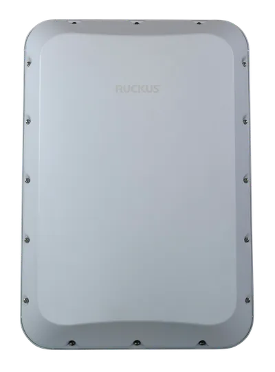 RUCKUS Networks T670SN WiFi7 Outdoor-Access-Point mit weißem, rechteckigem Gehäuse und matter Oberfläche für robuste RUCKUS Networks T670SN WiFi7 Outdoor-Access-Point mit weißem, rechteckigem Gehäuse und matter Oberfläche für robuste