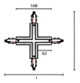 Powergear 8-WIRE X VERBINDER, Schwarz