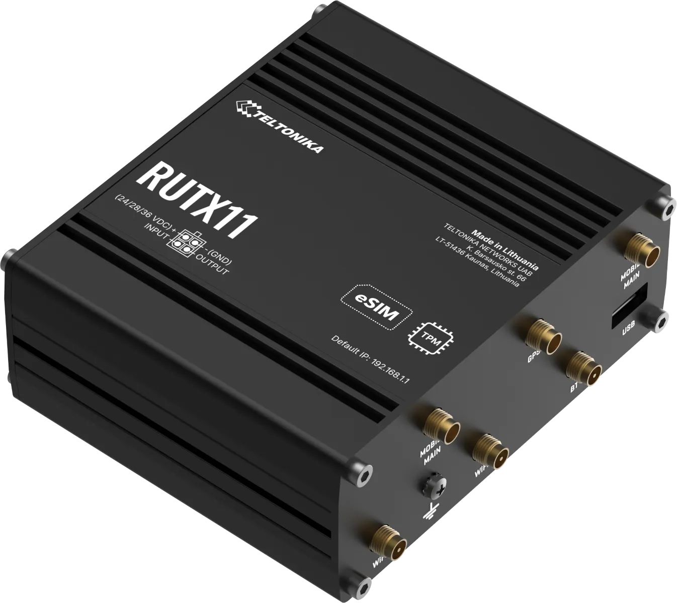 Teltonika · Router · RUTX11 · LTE CAT6 Router WLAN, Dual Band WiFi (Wave-2 802.11ac), 4x Gigabit LAN Port, Bluetooth, 2 SIM, USB, GNSS, M2M
