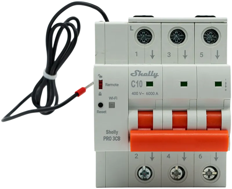 Shelly · Smarter Leitungsschutzschalter · "Pro 3CB C16" · 3-polig · 16A · Fernsteuerung · LAN · WLAN · Bluetooth
