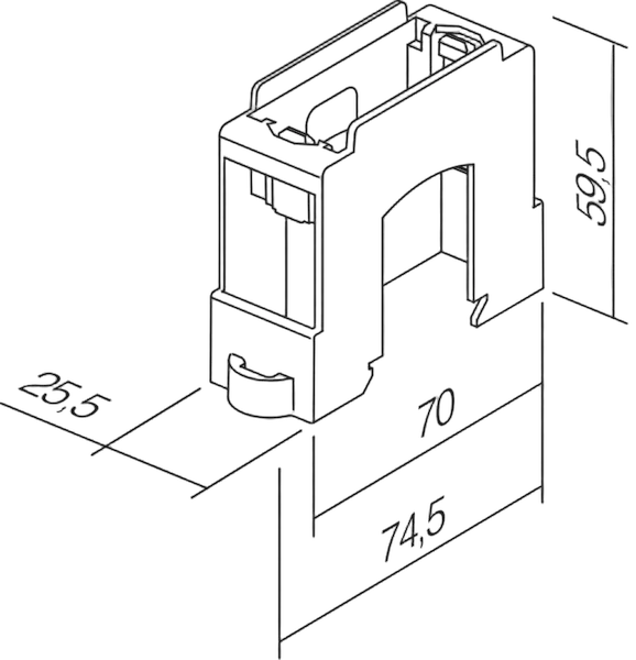 TEM Serie  Modul Verteilerkasten ADAPTER FOR DIN RAIL35mm 1M